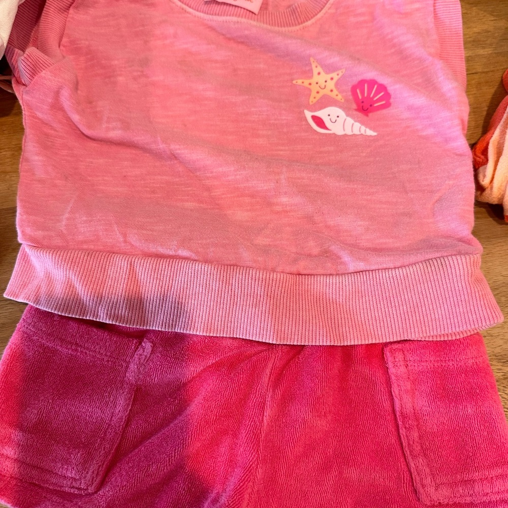 Pink Toddler Outfit with Sea Creature Design